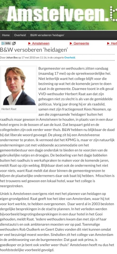 2010-17-5 Amstelveenblog.nl; Herbert Raat over heidag college B&W in Amstelveen