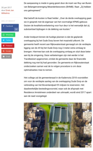 2017-20-6 RTV Amstelveen over extra overkapping bij Meander A9 Amstelveen 2 van 2
