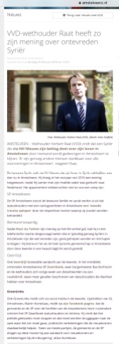 2018-20-2; Amstelveenz; wethouder Herbert Raat over ontevreden Syriër; niemand dwingt je hier te blijven.