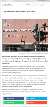 2018-19-7 AmstelveenZ; Herbert Raat over Cobra museum elitair