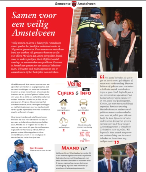 2019-mei: Herbert Raat en Tjapko Poppens themapagina over inbraken Amstelveen
