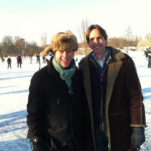 2012-Kees Noomen en Herbert Raat schaatsen op de Poel