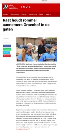 2019-mei: Amstelveenblog.nl; Herbert Raat over handhaving en aanpak bouwoverlast Meander