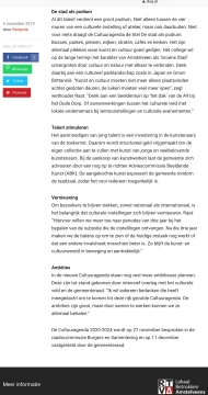 2019-6-11; RTVA; Herbert Raat over de cultuuragenda Amstelveen: de stad als podium 2 van 2