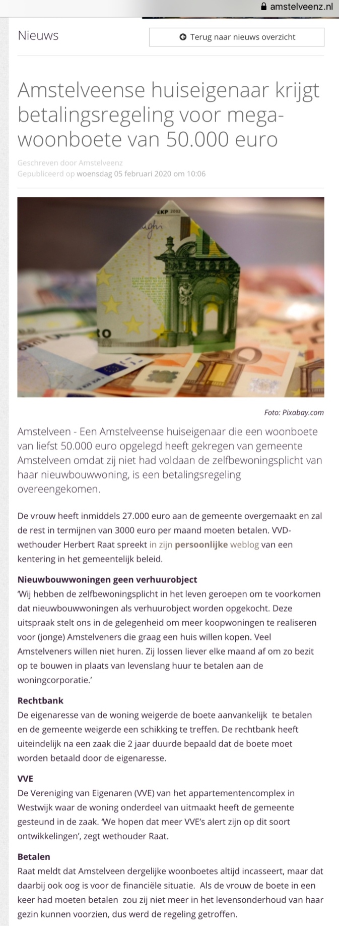 2020-5-2-AmstelveenZ: Herbert Raat over handhaving Zelfbewoningsplicht