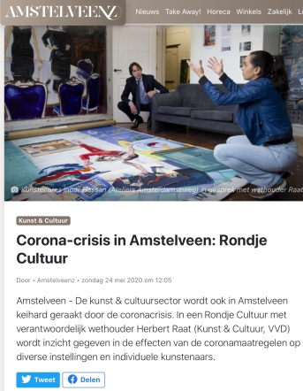 mei 2020; Amstelveenz: rondje cultuur tijdens coronacrisis Amstelveen met Herbert Raat en Inbar Hasson internet versie 1-7